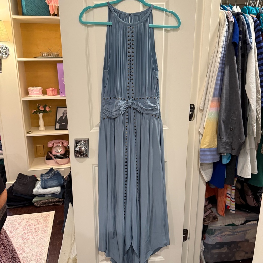 Ramy Brook Mel High Neck Midi Dress Blue size Small - Picture 2 of 12